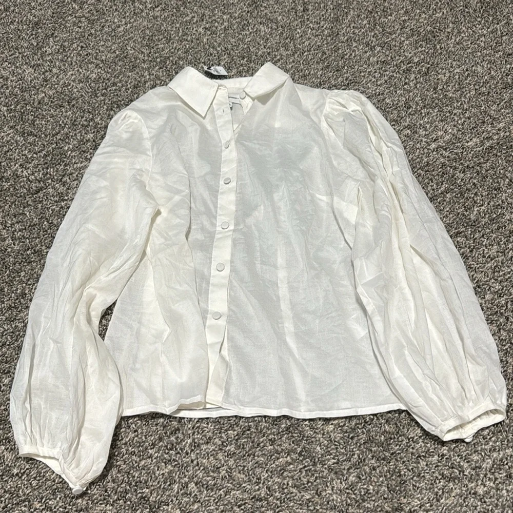 NWT! Banana Republic Snow-Day Puff-Sleeve Shirt - Size Medium ⛰️ 696842